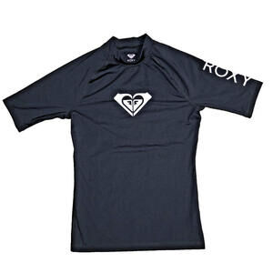 Roxy‎ Womens Rash Guard Whole Hearted UPF Short Sleeve Swim Shirt Swimwear Sz M